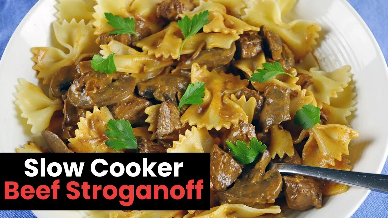 How To Cook: Slow Cooker Beef Stroganoff with Creamy Sauce. 