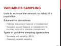 Variables Sampling in Auditing