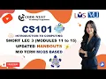CS101 Lecture 3 Modules 11 - 15 VU
