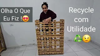 OLHA O QUE EU FIZ! PALETES DE MADEIRA TRANSFORMEI ♻️