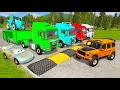 Download Lagu Flatbed Truck Mcqueen | Transportation with Truck - Pothole vs Car #53 - BeamNG.Drive