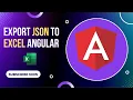 export JSON data to excel convert JSON to excel Angular how to export json data to excel