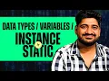 Data Types Variables Instance Static