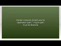 Docker compose Invalid volume destination path mount path must be absolute