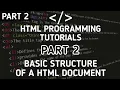 HTML coding Tutorials Part 2 Basic structure of a HTML document