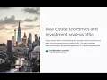 Real Estate Economics and Investment Analysis MSc at The Bartlett