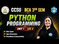 CCSU BCA Python Unit-1 Lec-3 Keywords Identifiers Operators By Shubhangi Ma am