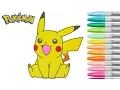 Pikachu Coloring Book Pokemon Go Colouring Pages For Kids Rainbow Splash