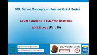 Count Function in SQL Count - BIG Count DISTINCT Col WHILE Loop in SQL ASNI NULL Warning