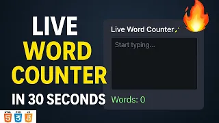 Live Word Counter Project using HTML CSS JavaScript
