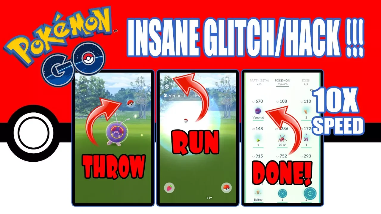 INSANE POKEMON GO HACK / TRICK / TIP / GLITCH CATCH 10X FASTER!!!