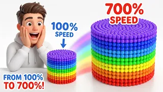 Learn Colors for Kids with Crazy Random Rainbow Balls from 100% to 700% Speed