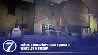 Daños en estación policial y quema de vehículos en Peronia