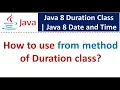 How to use from method of Duration class Java 8 Date and Time