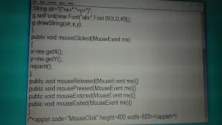 Event handling program Mouse Listener Interface in Java