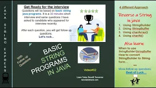 reverse string in java string manipulation in java interview questions