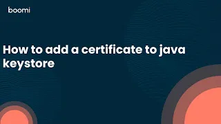 How to add a certificate to java keystore