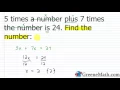 Linear Equations Word Problems Part 1