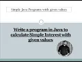 SIMPLE JAVA PROGRAM USING BLUE-J I C S E - HINDI