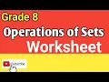 Operation of Sets Union Intersection Difference Complement of a Set Set Theory