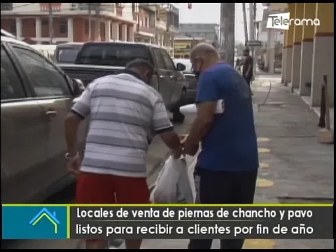 Locales de venta de piernas de chancho y pavo listos para recibir a clientes por fin de año