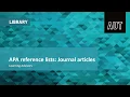 APA 6 reference lists Journal articles