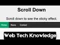 How to Create a Sticky Navigation Bar using HTML CSS