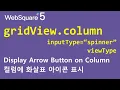 gridView column - inputType spinner viewType gridView column WebSquare5