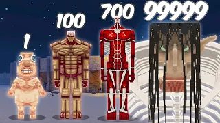 Evolui o TITAN de ATTACK ON TITAN até o MAIS FORTE no Minecraft