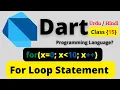 For loop statement in dart programming language how to use for loop in dart class 15