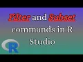 Filter and Subset dataset using R studio Filtering and Subsetting data using R studio R Studio
