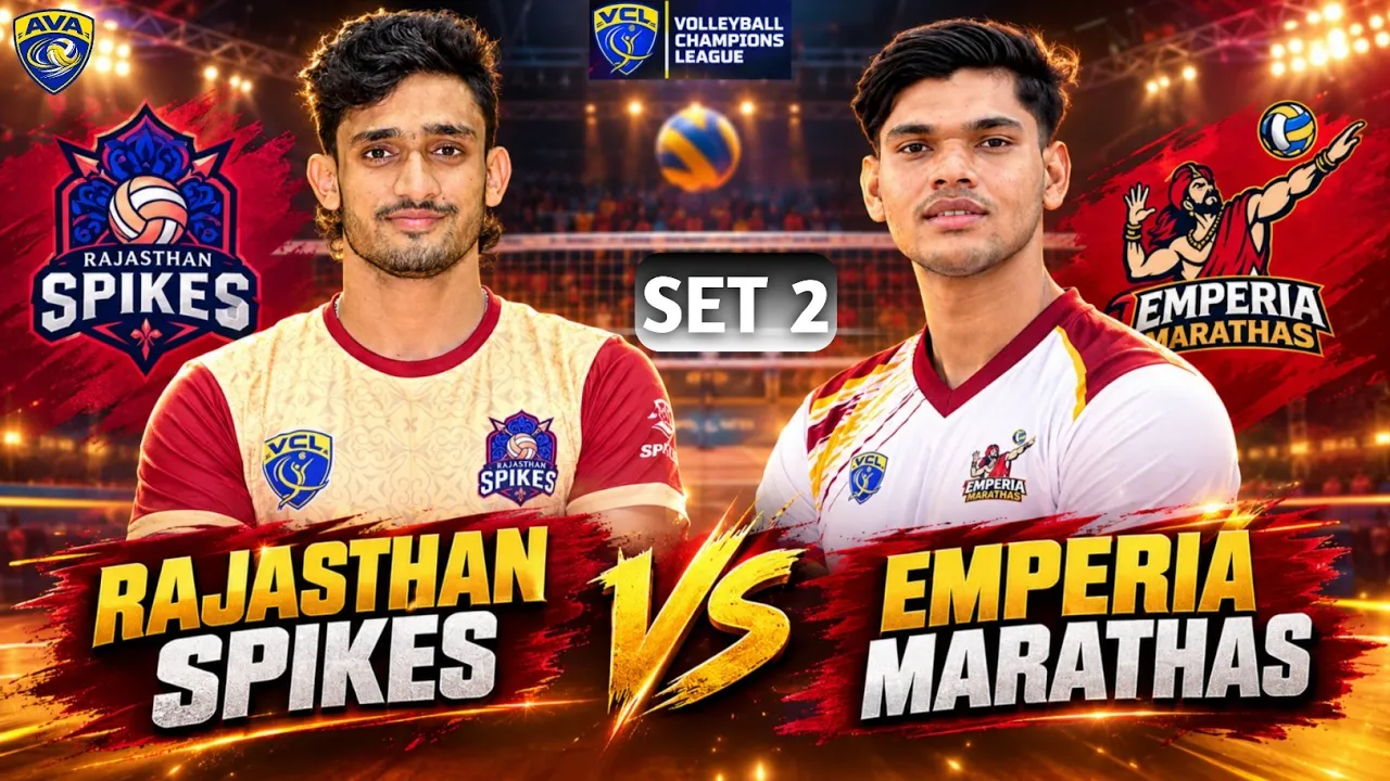 | Highlights SET 2 | Rajasthan Spikers VS Emperia Marathas | Volleyball champion League |