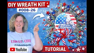 DIY Patriotic Wreath Tutorial God Bless America Wreath Easy Wreath Kit - 26