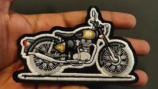 Royal Enfield Classic Bike embroidery patch