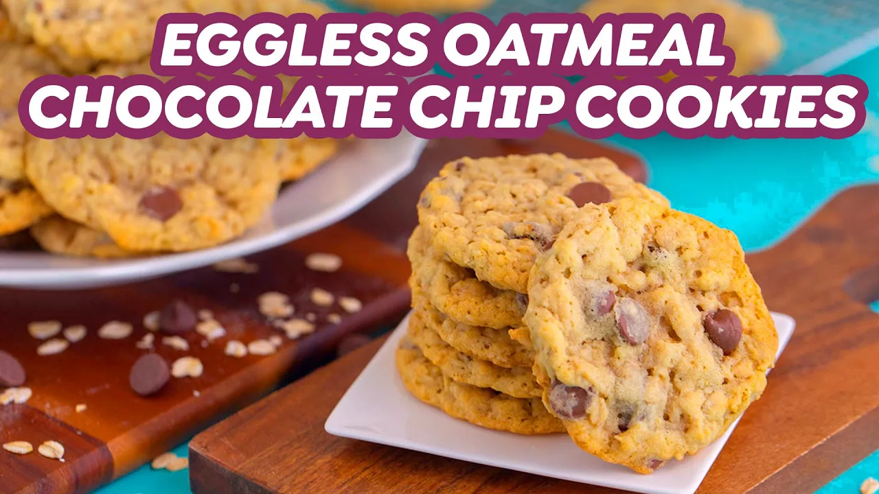 Eggless Oatmeal Chocolate Chip Cookies