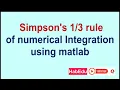 Simpson s rule of numerical integration using MATLAB
