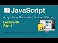 Web Technology Tutorials in Urdu JavaScript Arrays Array Declaration Input and Print MA Tech s
