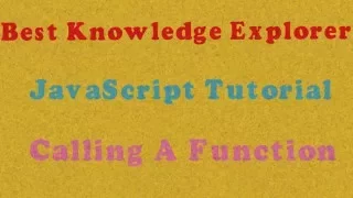 How to call a Function Using JavaScript