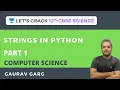 Strings in python Part 1 12th CBSE Science Gaurav Garg