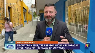 Três pessoas flagradas por pichação em Joinville em quatro meses
