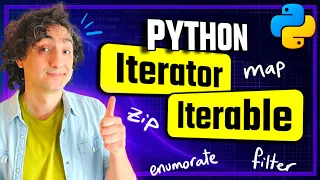 Python Iterator vs Iterable Visually Explained enumerate map filter Course 31