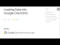 Loading Data into Google Cloud SQL Qwiklab