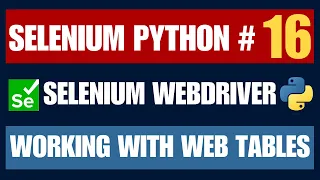 Selenium Python Working with Web Tables