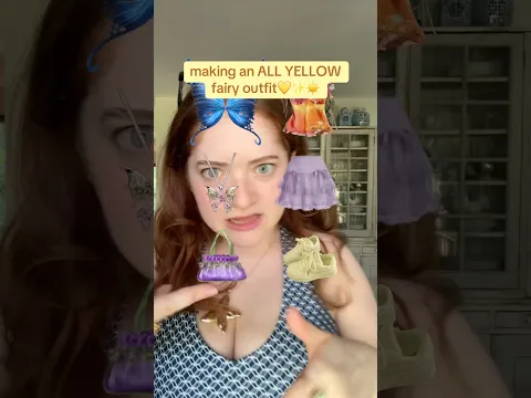 Making an ALL YELLOW Fairy Outfit💛✨☀️ #youtubeshorts #yellow #fairycore #trending #fashion