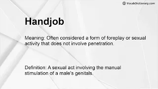 Handjob Meaning