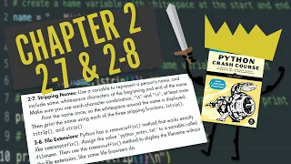 Python Crash Course Chapter 2 Try It Yourself 2-7 2-8 Beginner Walkthrough