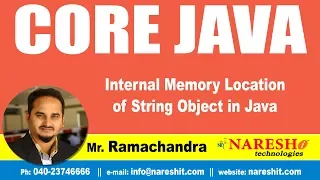 Core Java Tutorials Internal Memory Location of String Object in Java Mr Ramachandra