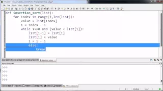 Simpler Insertion Sort Function