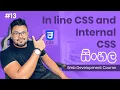 In line CSS and Internal CSS - Complete Web Development Course