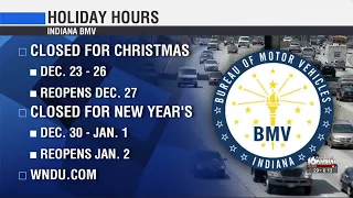 Indiana BMV announces holiday hours
